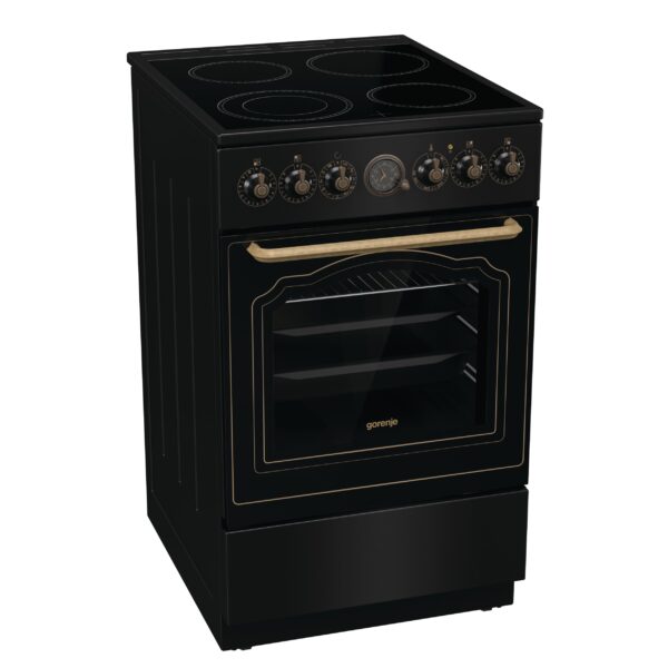 Gorenje Cooker | GECS5B70CLB | Hob type Vitroceramic | Oven type Electric | Black | Width 50 cm | Depth 59.4 cm | 70 L