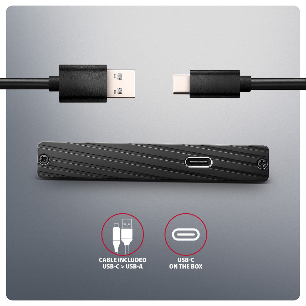 AXAGON USB-C 5Gbps - SATA 6G external box for 2.5" SSD/HDD | EE25-XA6C - Image 3
