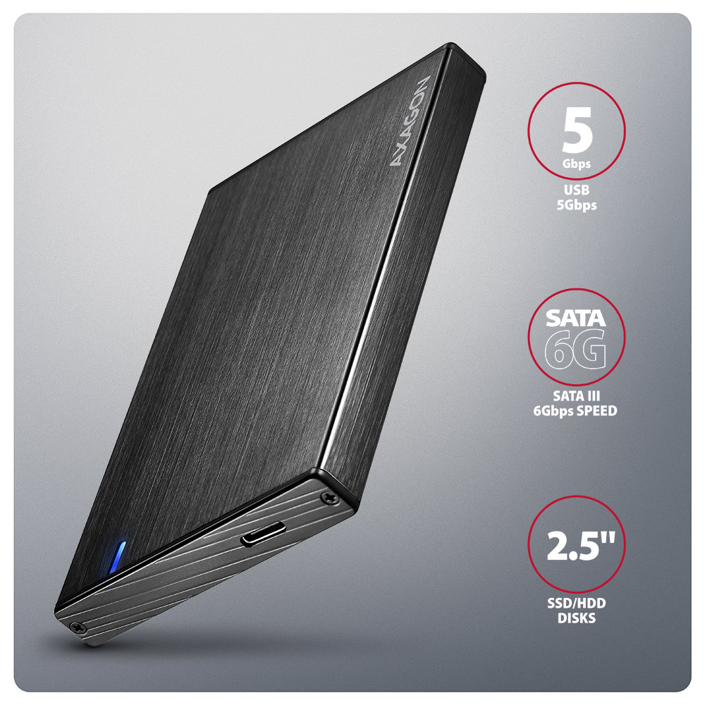 AXAGON USB-C 5Gbps - SATA 6G external box for 2.5" SSD/HDD | EE25-XA6C - Image 7