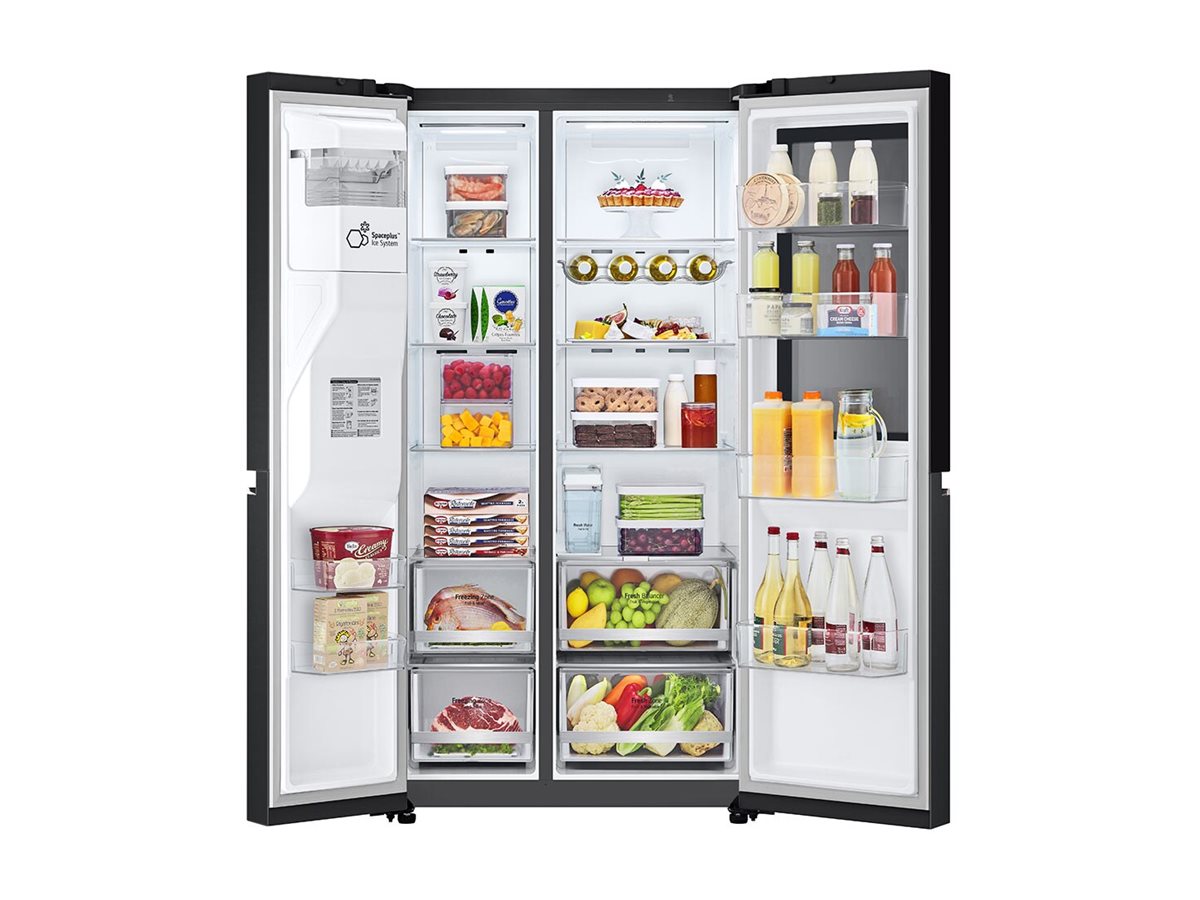 LG GSGV81EPLL Refrigerator, Free-standing, Side by Side, E, Height 1.79 m, Net fridge 416 L, Net freezer 219 L, Black | LG - Image 3