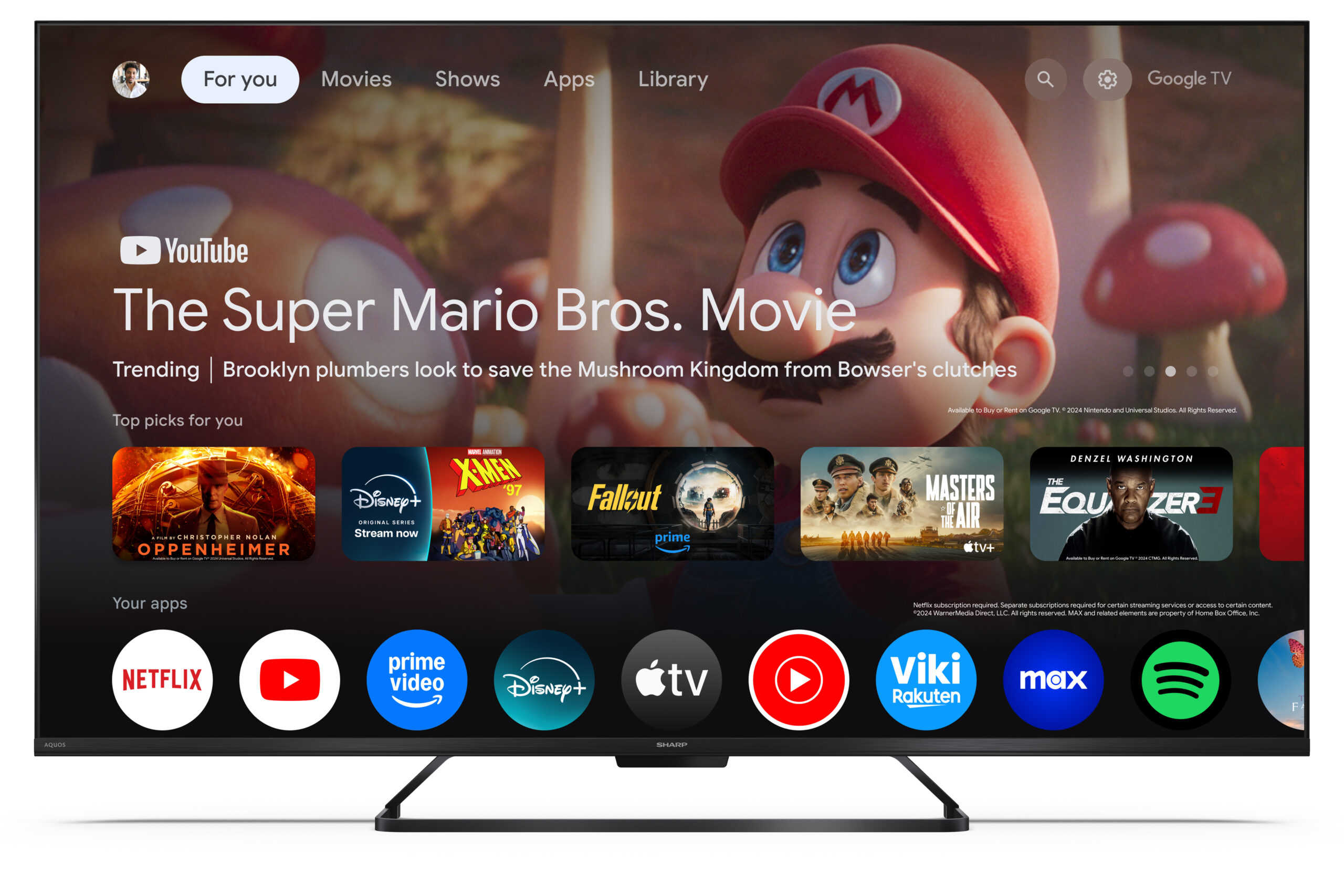 Sharp | 50HR7265E | 50 | Smart TV | Google TV | Black - Image 3