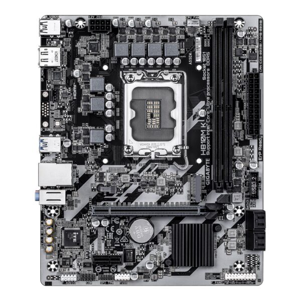 Gigabyte H810M K | Processor family Intel | Processor socket LGA1851 | DDR5 | Supported hard disk drive interfaces M.2, SATA | Number of SATA connectors 4