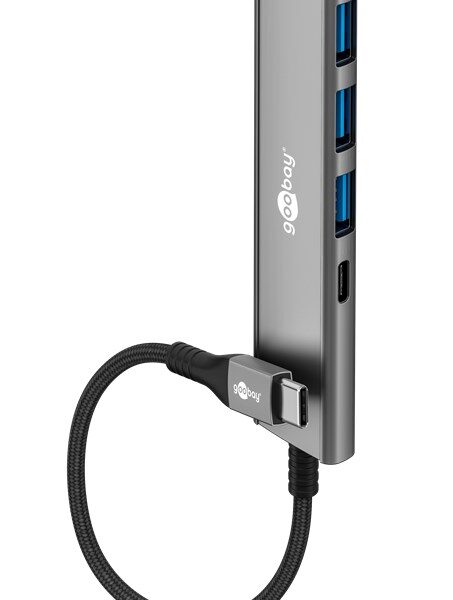 Goobay Slim 4-Port USB Hub, USB-C to USB-C/USB-A, 5 Gbit/s | 76562
