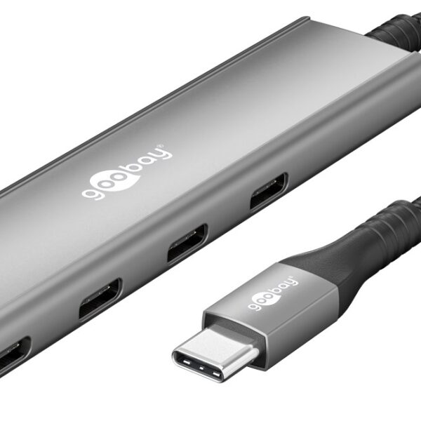 Goobay Slim 4-Port USB Hub, USB-C to USB-C, 5 Gbit/s