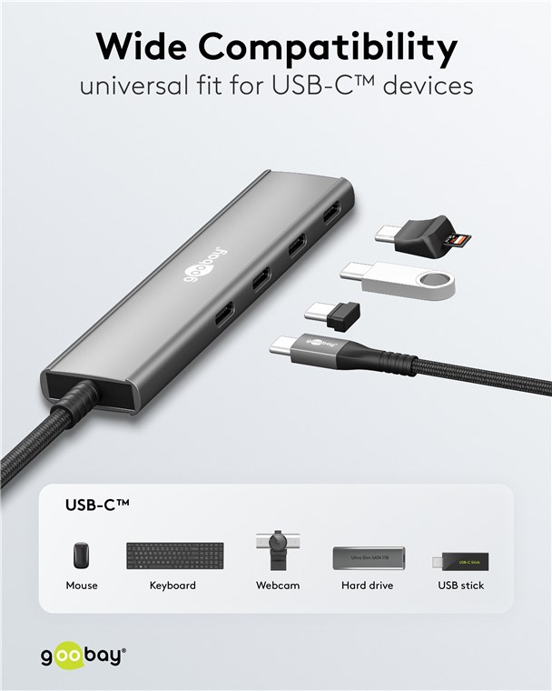 Goobay Slim 4-Port USB Hub, USB-C to USB-C, 5 Gbit/s - Image 7