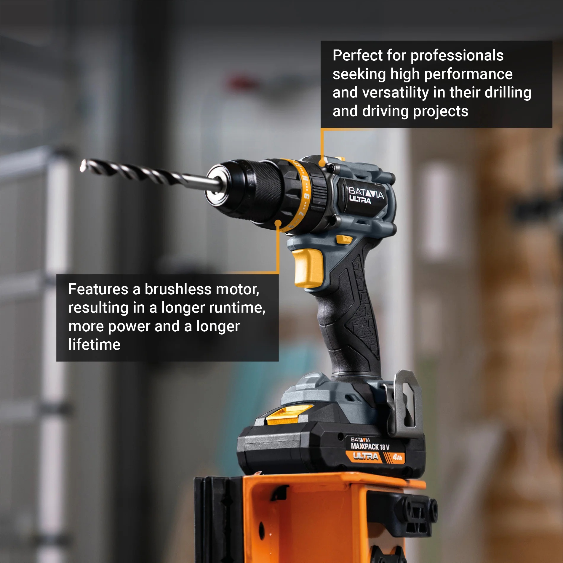 Batavia B.V. 18V Cordless Brushless Combi Drill 70 Nm, Without Battery and Charger - Image 9