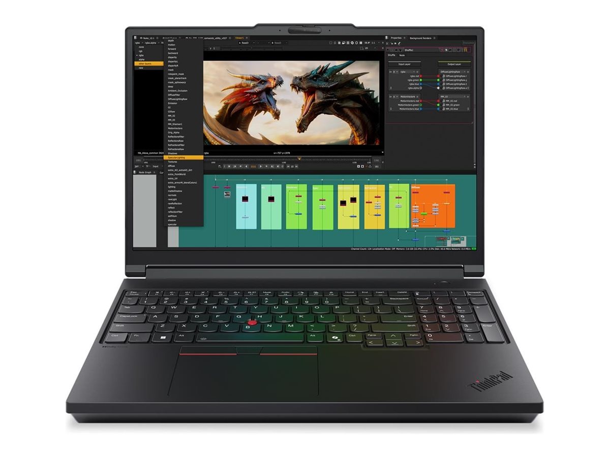 Lenovo ThinkPad P16 G3 | Black | 16 " | IPS | WUXGA | 1920 x 1200 pixels | Anti-glare | Intel Core Ultra 7 | 255HX | 64 (2x32) GB | SODIMM DDR5 | Solid-state drive capacity 1000 GB | NVIDIA RTX PRO 3000 Blackwell Generation | GDDR7 | 12 GB | Windows 11 Pro | 802.11be | Bluetooth version 5.4 | Keyboard language English | Keyboard backlit | Warranty 36 month(s) | Battery warranty 12 month(s) - Image 2