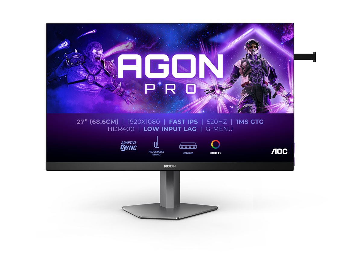 AOC | AG276FK | 27 " | IPS | FHD | 16:9 | 520 Hz | 0.3 ms | 1920 x 1080 pixels | 400 cd/m² | HDMI ports quantity 2