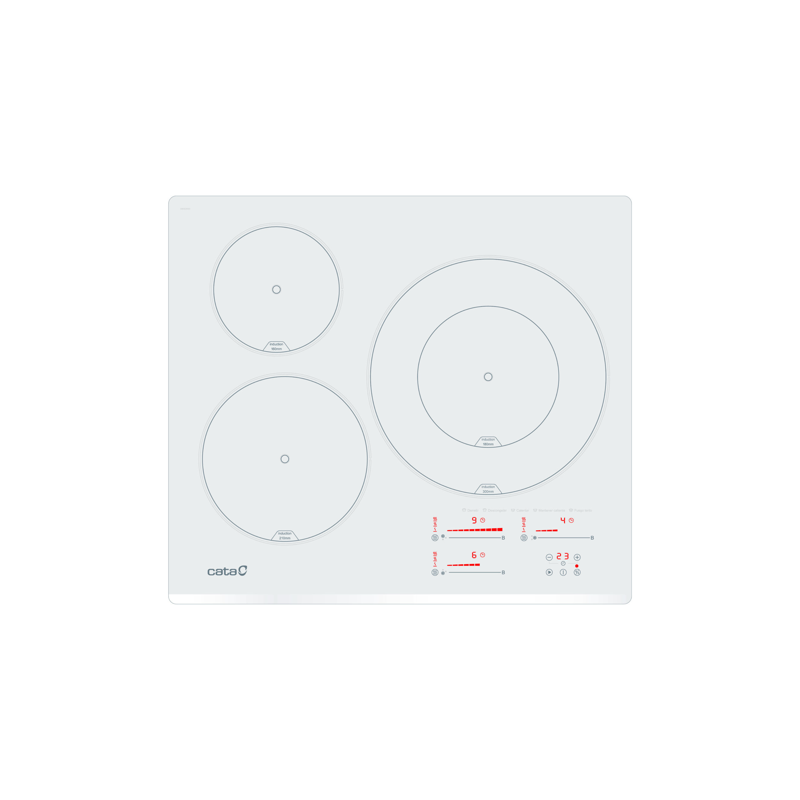 CATA Hob | INSB 6030 WH | Induction | Number of burners/cooking zones 3 | Slider touch | White