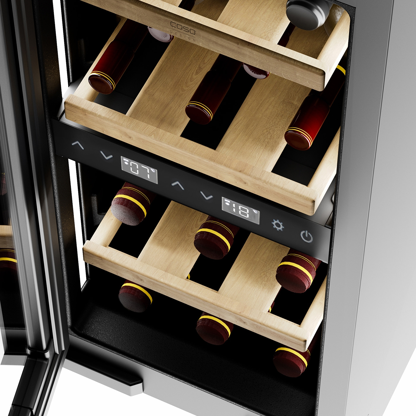 Caso Wine cooler | WineDeluxe WDU 18 | Energy efficiency class F | Built-in | Bottles capacity 18 | Black - Image 6