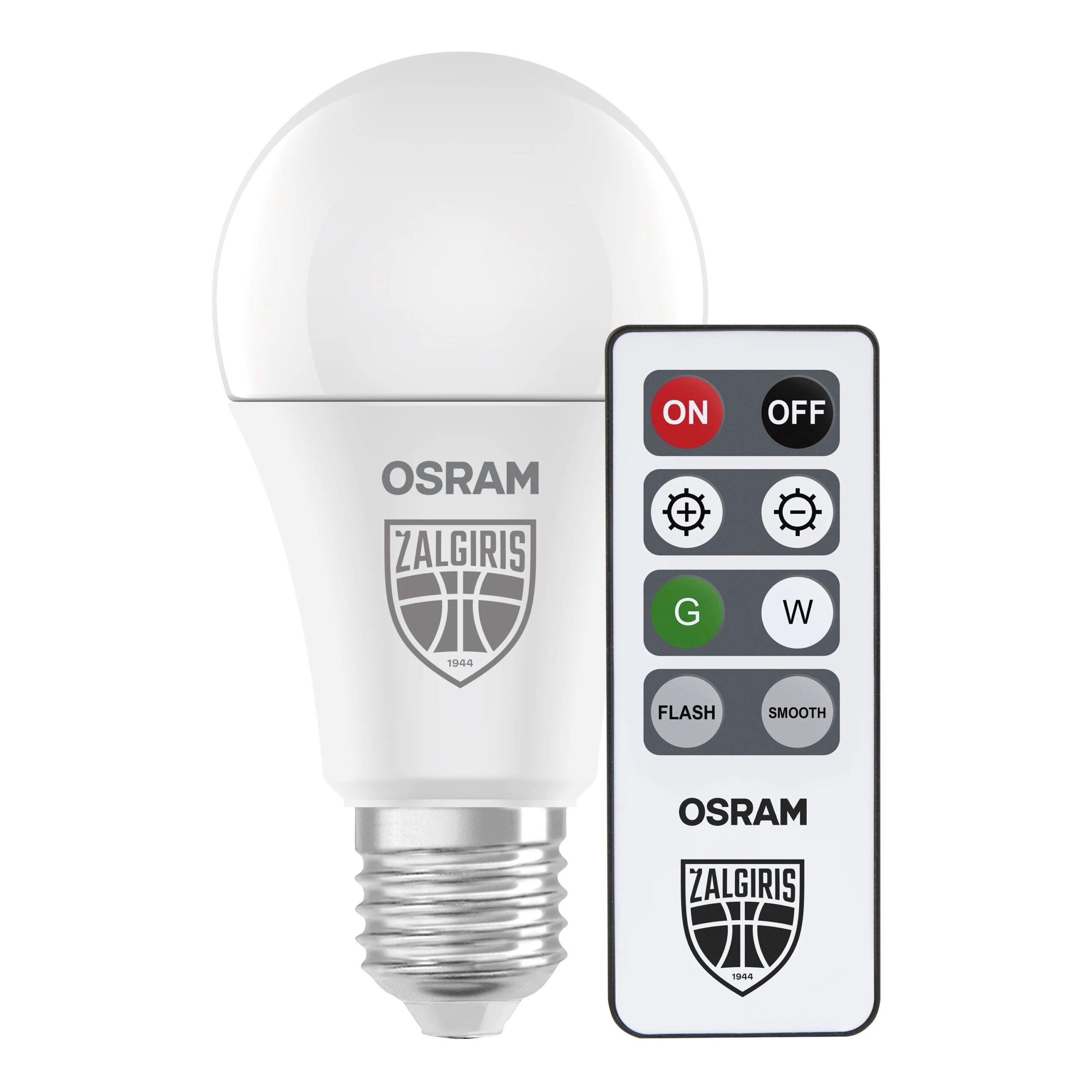 Osram Žalgiris Edition E27 1055lm LED Lamp with Remote | E27 | 9.5 W | 2700K warm white, green - Image 2