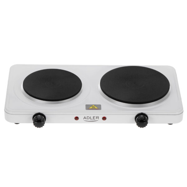 Adler Hot Plate | AD 6520 | Number of burners/cooking zones 2 | Electric | White