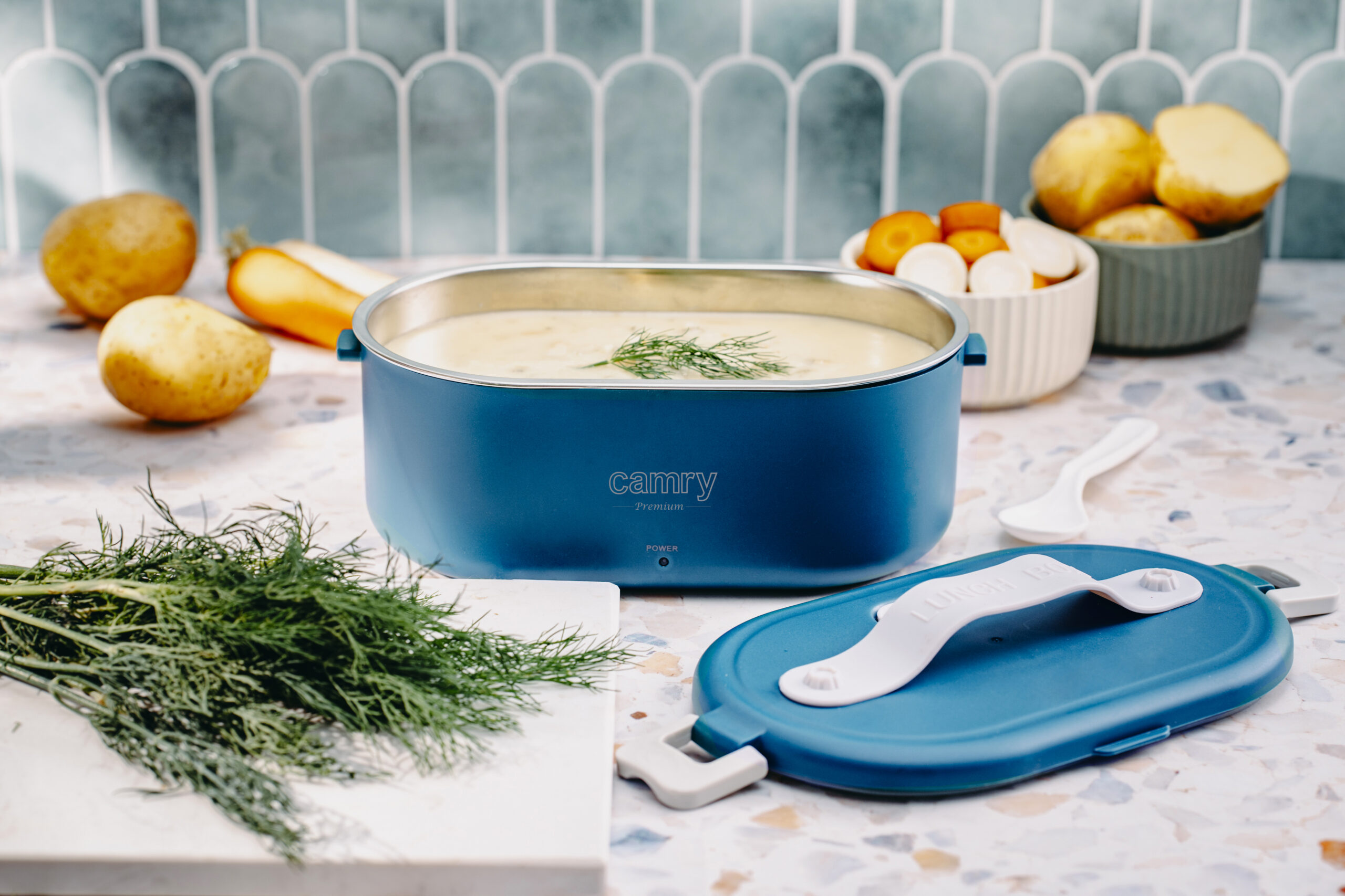 Camry Electric Lunch Box | CR 4517 | Material Stainless Steel | Blue - Image 11