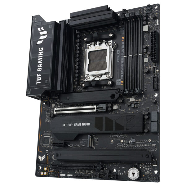 Asus TUF GAMING X870E-PLUS WIFI7 | Processor family AMD | Processor socket AM5 | DDR5 | Supported hard disk drive interfaces SATA, M.2 | Number of SATA connectors 4