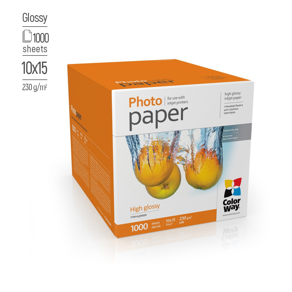ColorWay Photo Paper, 1000 sheets | 230 g/m² | 10x15 | High Glossy - Image 3