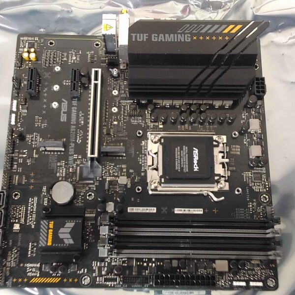 SALE OUT. Asus TUF GAMING A620M-PLUS WIFI | Processor family AMD | Processor socket AM5 | DDR5 DIMM | Memory slots 4 | Supported hard disk drive interfaces SATA, M.2 | Number of SATA connectors 4 | Chipset AMD A620 | Micro-ATX | USED, REFURBISHED, WITHOUT ORIGINAL PACKAGING AND ACCESSORIES, ONLY BACKPANEL AND ANTENNA INCLUDED