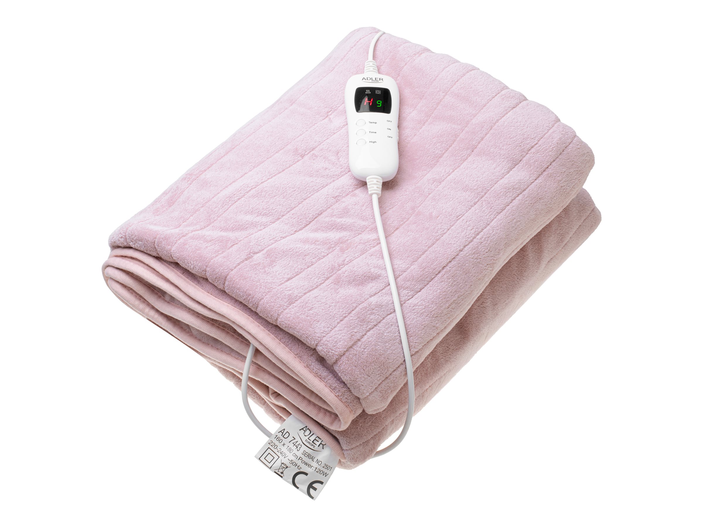 Adler | Electric heating throw-blanket, 160 x 180 cm | AD 7443 | Number of heating levels 7 | Number of persons 1 | Remote control | Super soft double-faced coral fleece | 110-120 W - Image 2