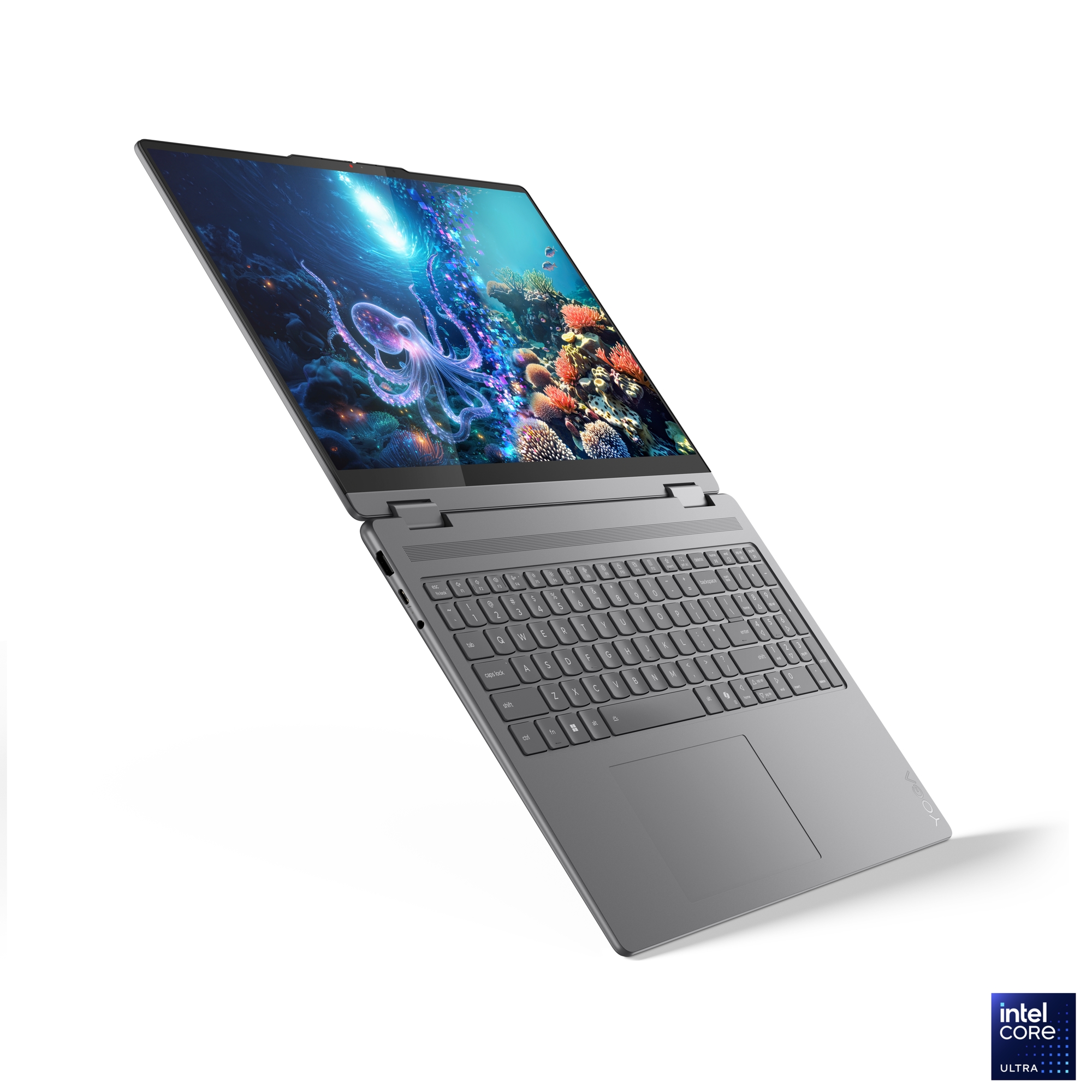 Lenovo Yoga 7 2-in-1 16ILL10 | Luna Grey | 16 " | OLED | Touchscreen | 2.8K WQXGA+ | 2880 x 1800 pixels | Intel Core Ultra 7 | 258V | 32 GB | Soldered LPDDR5x | Solid-state drive capacity 1000 GB | Intel Arc Graphics 140V | Windows 11 Home | 802.11be | Bluetooth version 5.4 | Keyboard language Nordic | Keyboard backlit | Warranty 24 month(s) | Battery warranty 12 month(s) - Image 4