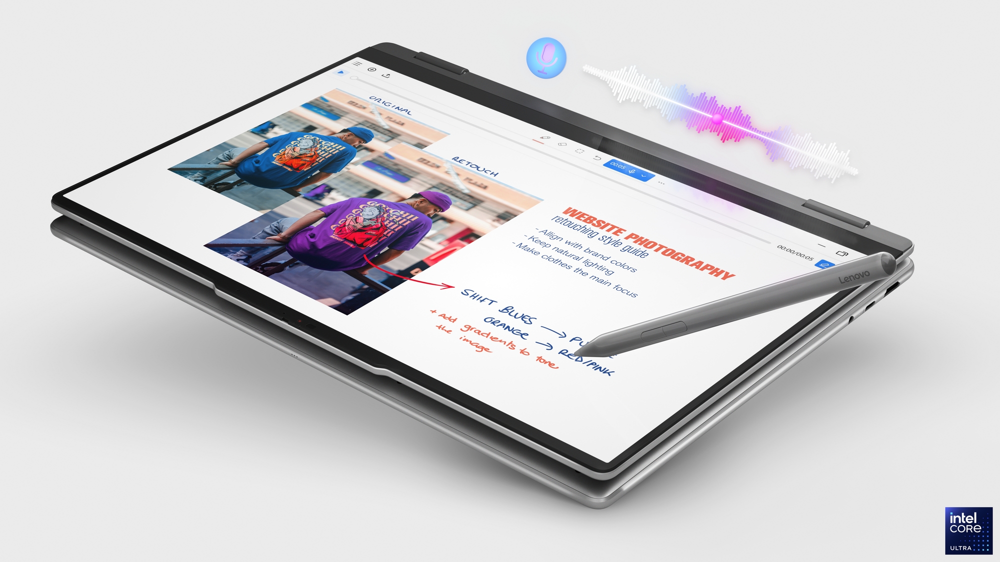 Lenovo Yoga 7 2-in-1 16ILL10 | Luna Grey | 16 " | OLED | Touchscreen | 2.8K WQXGA+ | 2880 x 1800 pixels | Intel Core Ultra 7 | 258V | 32 GB | Soldered LPDDR5x | Solid-state drive capacity 1000 GB | Intel Arc Graphics 140V | Windows 11 Home | 802.11be | Bluetooth version 5.4 | Keyboard language Nordic | Keyboard backlit | Warranty 24 month(s) | Battery warranty 12 month(s) - Image 22