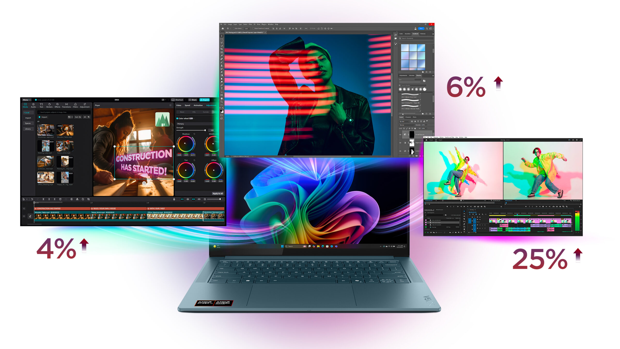 Lenovo Yoga Pro 7 14AKP10 | Tidal Teal | 14.5 " | OLED | 3K | 2944 x 1840 pixels | Glossy | AMD Ryzen AI 7 | 350 | 32 GB | Soldered LPDDR5x | Solid-state drive capacity 1000 GB | AMD Radeon 860M Graphics | Windows 11 Home | 802.11be | Bluetooth version 5.4 | Keyboard language English | Keyboard backlit | Warranty 24 month(s) | Battery warranty 12 month(s) - Image 29