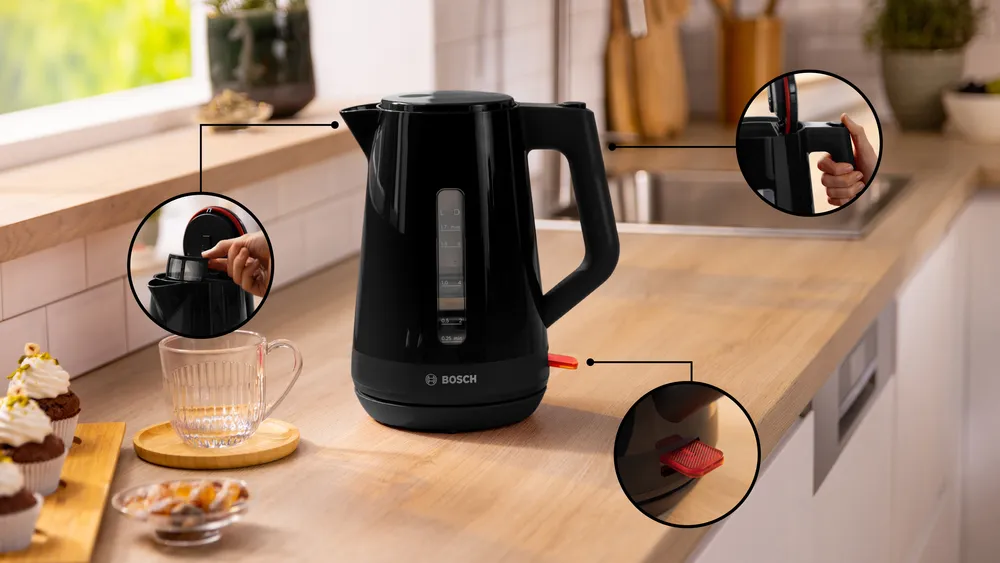Bosch Kettle | TWK1M123 | Electric | 2400 W | 1.7 L | Plastic | 360° rotational base | Black - Image 2