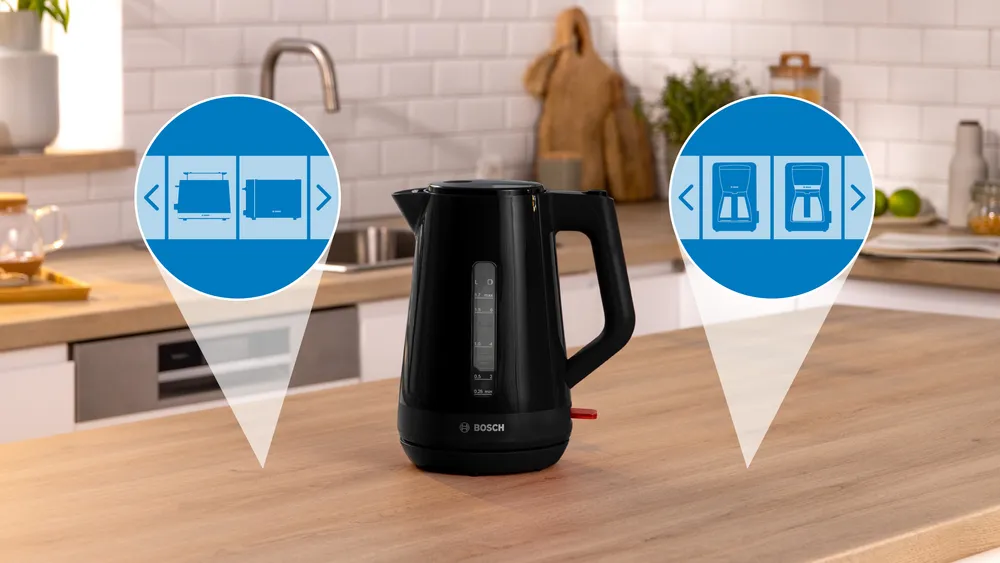 Bosch Kettle | TWK1M123 | Electric | 2400 W | 1.7 L | Plastic | 360° rotational base | Black - Image 3