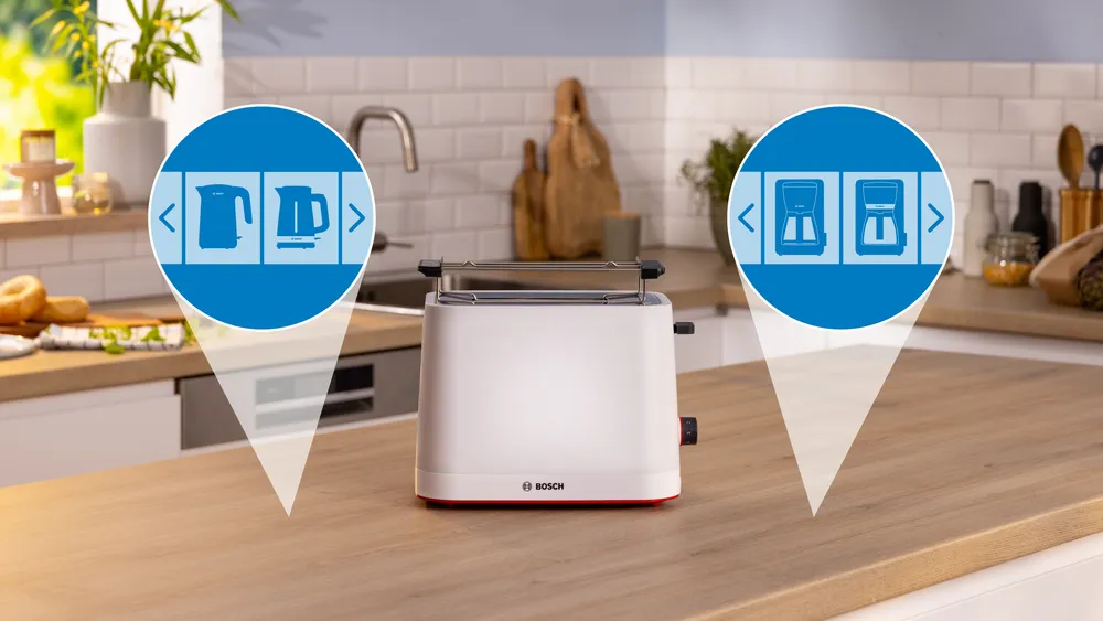 Bosch Compact Toaster | TAT3M121 MyMoment | Number of slots 2 | Housing material Plastic | White - Image 3