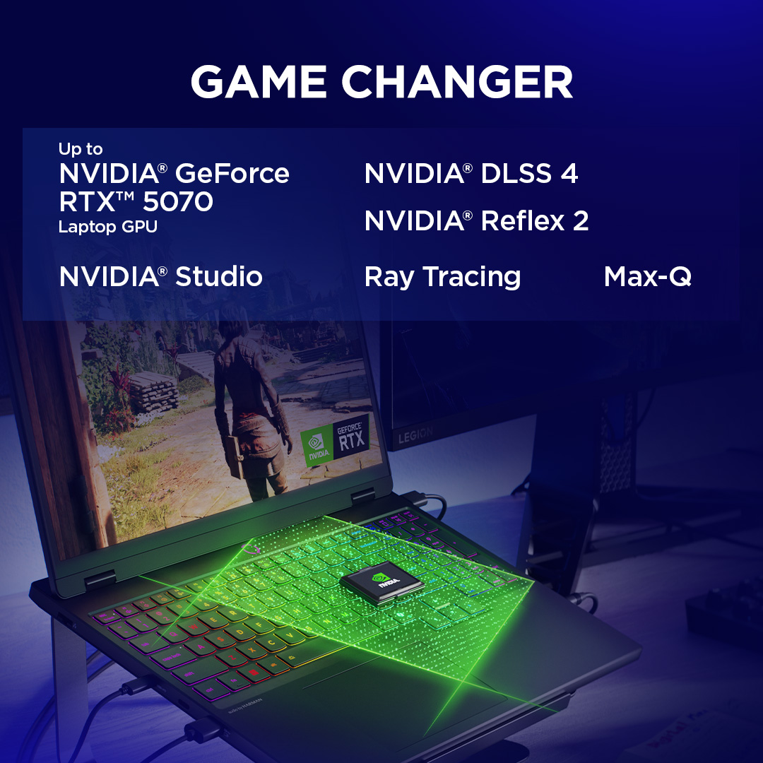 Lenovo Legion 5 15IRX10 | Eclipse Black | 15.1 " | OLED | WQXGA | 2560 x 1600 pixels | Glossy | Intel Core i7 | i7-14700HX | 16 GB | SO-DIMM DDR5 | Solid-state drive capacity 1000 GB | NVIDIA GeForce RTX 5060 | GDDR7 | 8 GB | Windows 11 Home | 802.11be | Bluetooth version 5.4 | Keyboard language Nordic | Keyboard backlit | Warranty 24 month(s) | Battery warranty 12 month(s) - Image 35