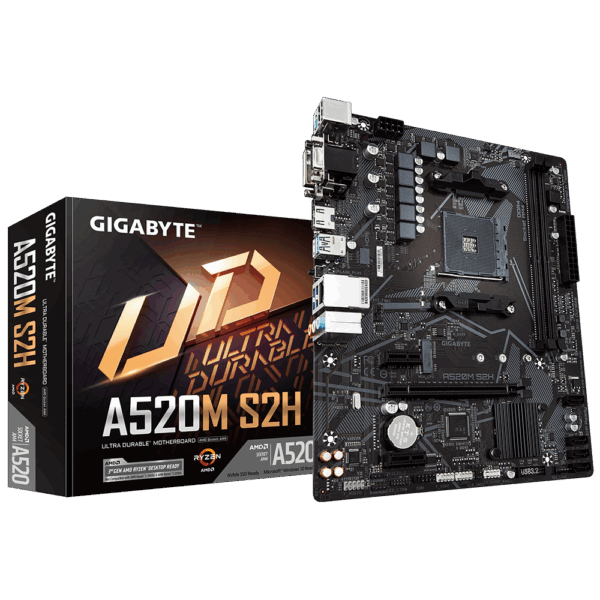 Gigabyte | A520M S2H 1.0 | Processor family AMD | Processor socket AM4 | DDR4 DIMM | Memory slots 2 | Chipset AMD A | Micro ATX