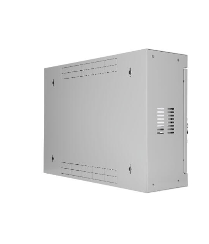 SOMI Networks | 3U, 19” Standard Vertical Installation Vertical Mount Cabinet | 3U-54/18SNC | Gray | Cable Entrances; Glass Doors; Assembled | Depth: 18 cm - Image 4