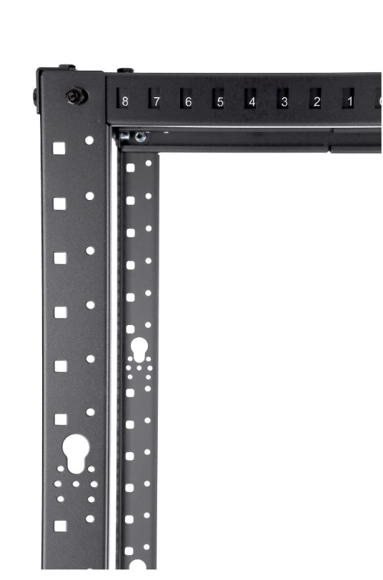 SOMI Networks | 42U, 19" Double Open Frame with Adjustable Depth | 42U-RD-BC | Black | Depth: 60cm - 100cm - Image 3