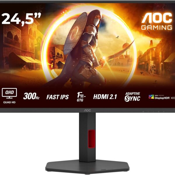 AOC | Q25G4SR | 24.5 " | Fast IPS | QHD | 16:9 | 300 Hz | 1 ms | 2560 x 1440 pixels | 400 cd/m² | HDMI ports quantity 2 | Black