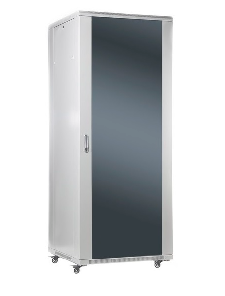 SOMI Networks | 32U, 19″ Freestanding Cabinet | 32U-60/80NAC | Gray | Max Load 800kg; Removable and Lockable Side Panels; Glass Doors; Unassembled | Depth: 80 cm