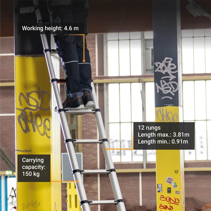 Batavia B.V. | Giraffe PRO Telescopic Ladder 3.81 m - Image 4