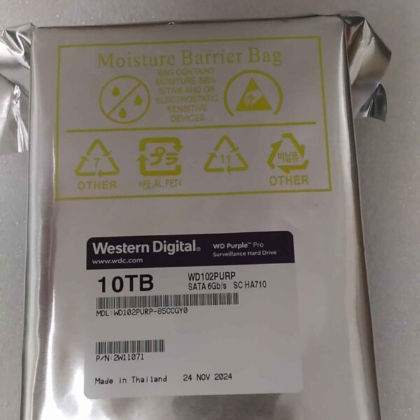 SALE OUT. Western Digital Smart Video Hard Drive | Purple Pro Surveillance | 7200 RPM | 10000 GB | REFURBISHED