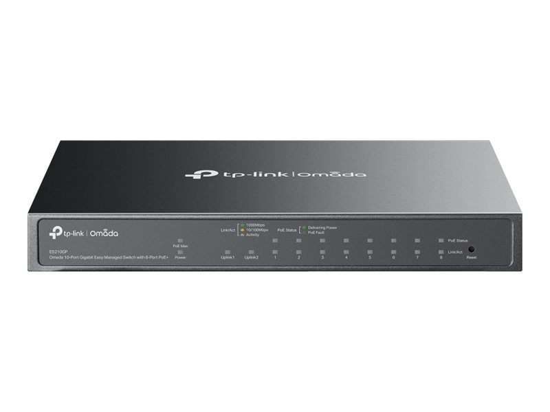 TP-Link ES210GP Omada 10-Port Gigabit Easy Managed Switch with 8-Port PoE+ | TP-LINK