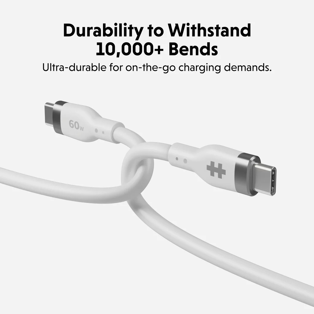 Hyper | HyperJuice USB-C Silicone Charging Cable, 1.5 m, White | HJ4011WHGL - Image 4