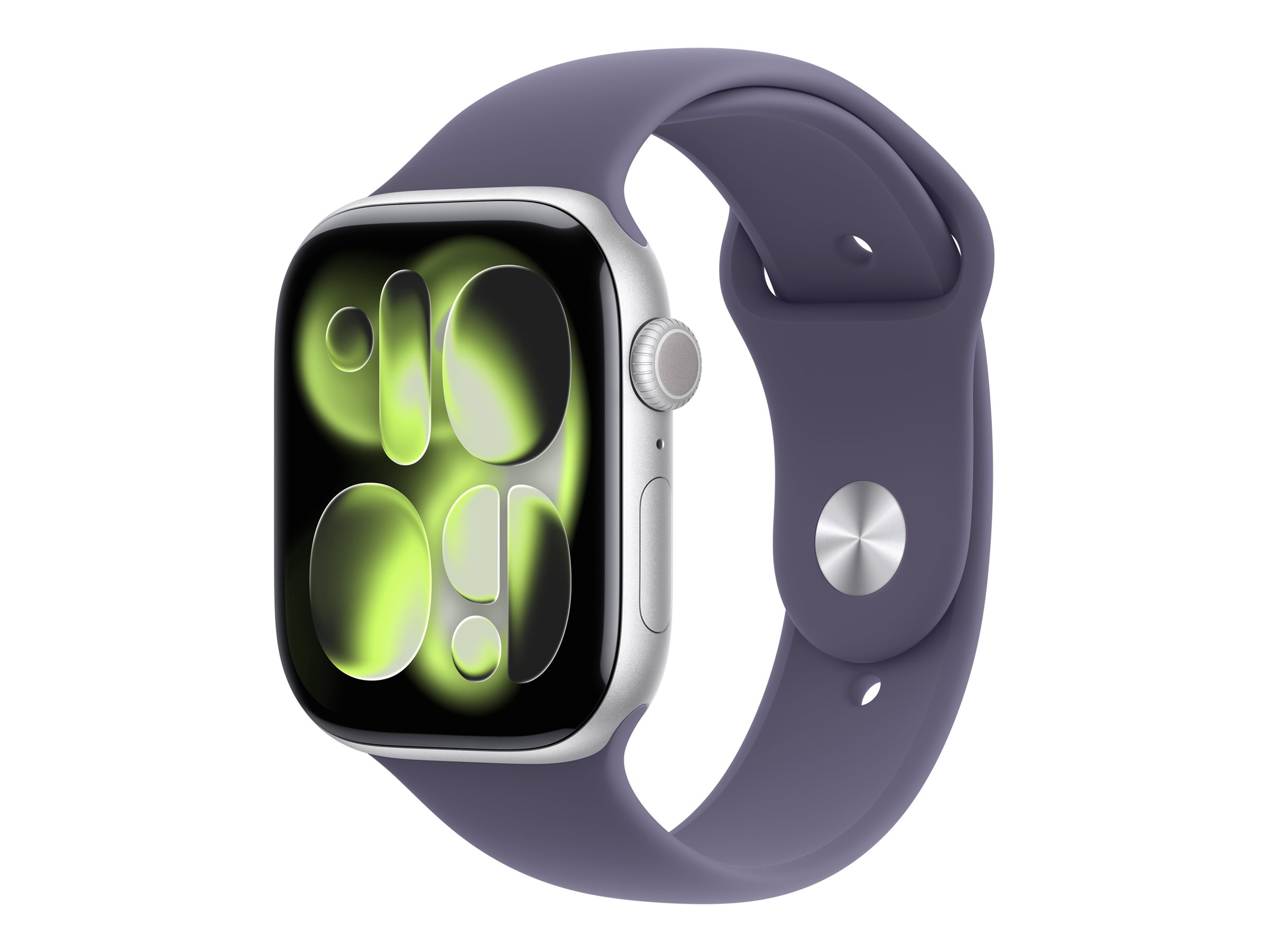 Apple Watch Series 11 GPS + Cellular 46mm Silver Aluminium Case with Purple Fog Sport Band - M/L | Apple