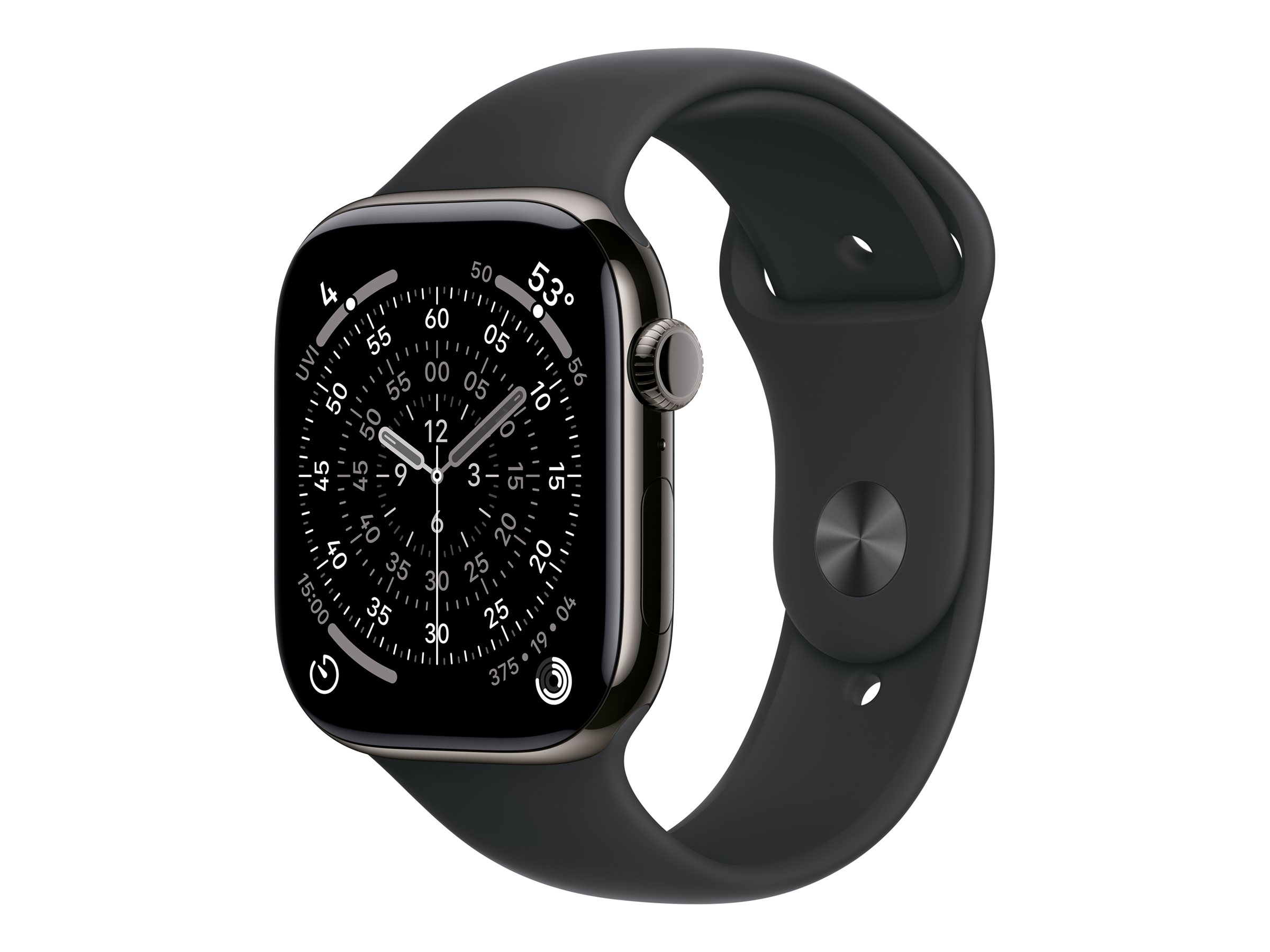 Apple Watch Series 11 GPS + Cellular 46mm Slate Titanium Case with Black Sport Band - M/L | Apple