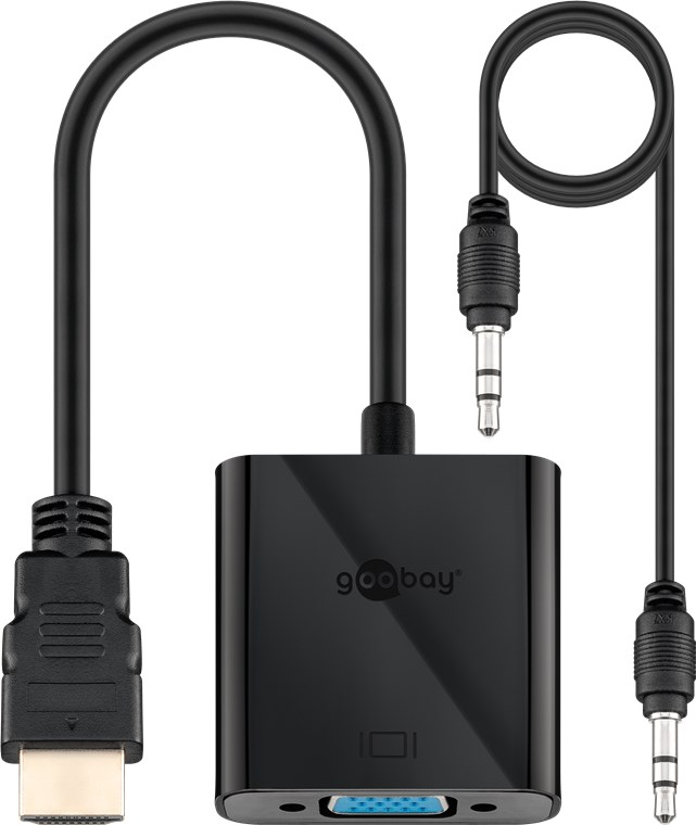 Goobay | HDMI/VGA adapter, nickel plated | 68793 | Black | HDMI male (type A) | VGA female (15-pin)