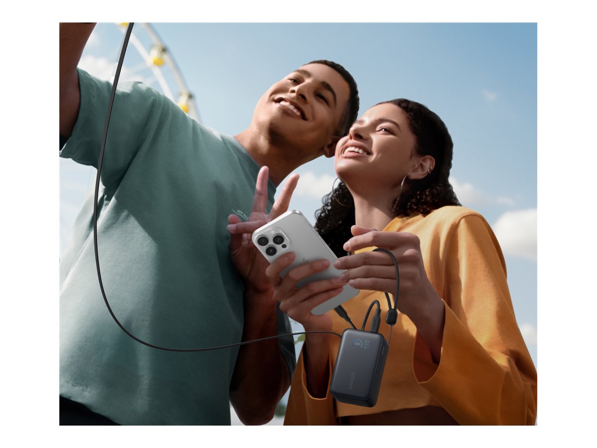 Anker Nano Power Bank 45W with Built-In Retractable USB-C Cable | A1638H11 | 10000 mAh | Black - Image 4