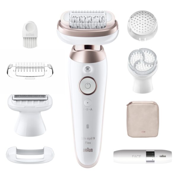 Braun Epilator | SES9-360 Silk épil 9 Flex 3D | Operating time (max) 50 min | Number of power levels 1 | Wet & Dry | White/Rose