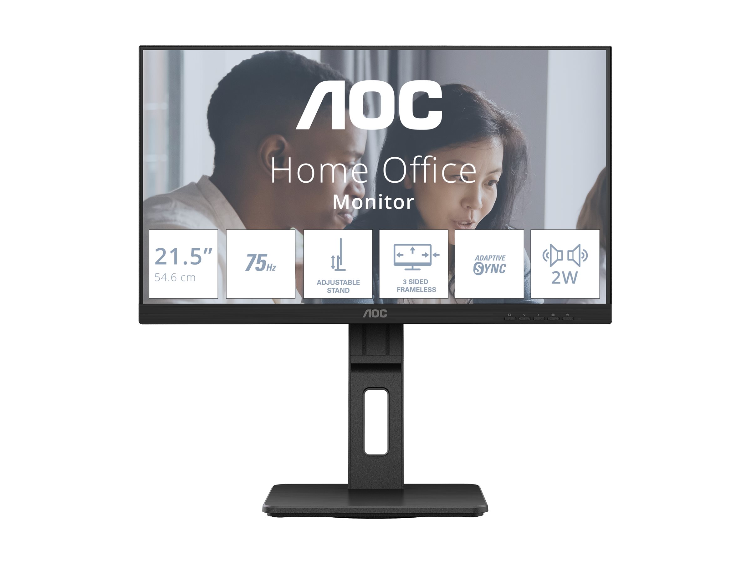 AOC | 22E2UMF | 21.5 " | VA | FHD | 16:9 | 75 Hz | 4 ms | 1920 x 1080 pixels | 250 cd/m² | Black - Image 2