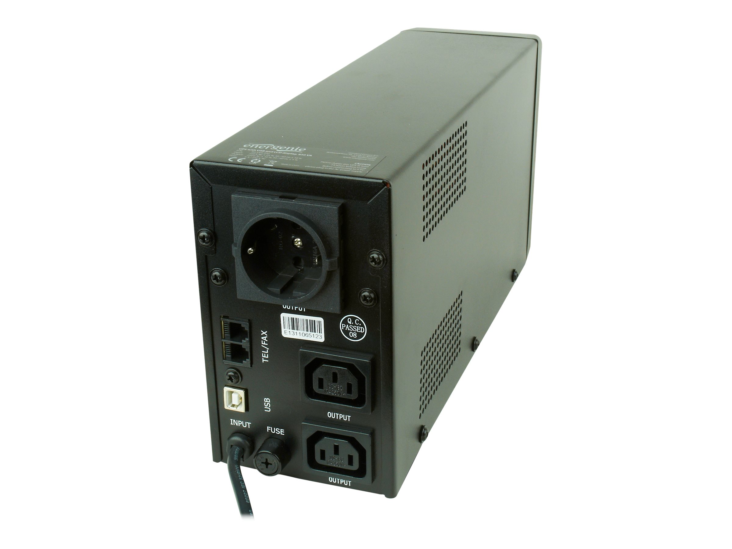 EnerGenie | UPS with USB and LCD display, Black | 850 VA | 220 V - Image 9