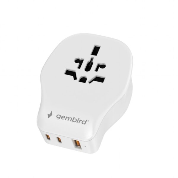 Gembird Universal travel power adapter, 20 W | TPA-1A2C20-02-W