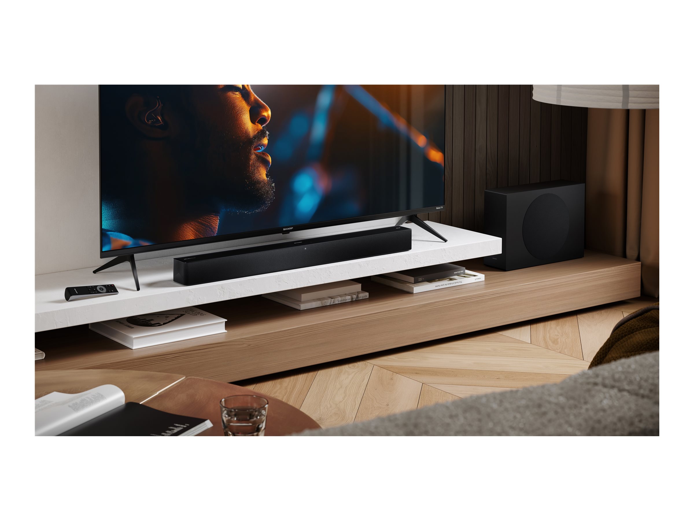 Sharp 2.1 Dolby Atmos/DTS Virtual:X Soundbar with Slim Wireless Subwoofer | HT-SBW310 | 330 W | Bluetooth | Black | Wireless connection - Image 14