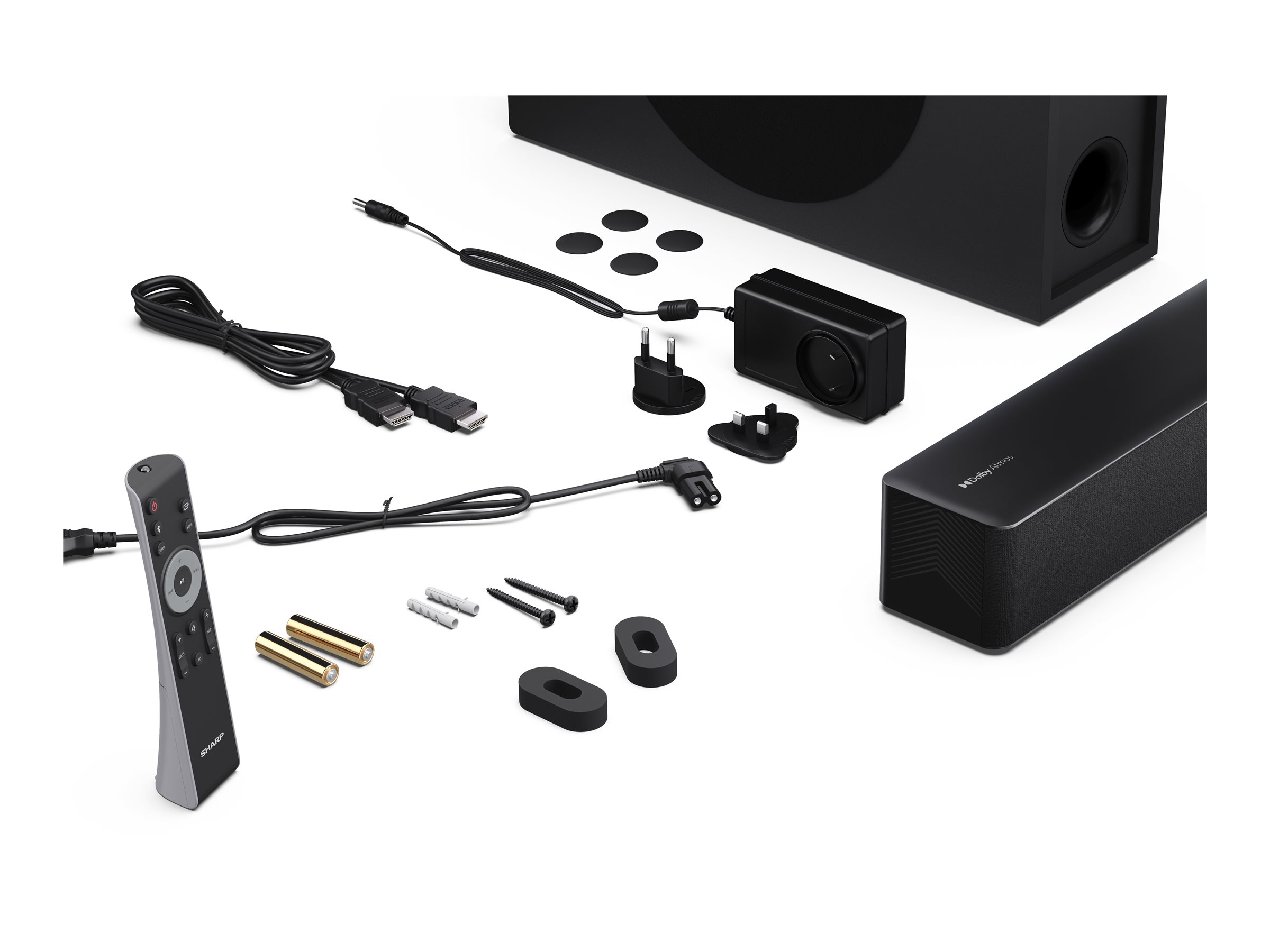 Sharp 2.1 Dolby Atmos/DTS Virtual:X Soundbar with Slim Wireless Subwoofer | HT-SBW310 | 330 W | Bluetooth | Black | Wireless connection - Image 18