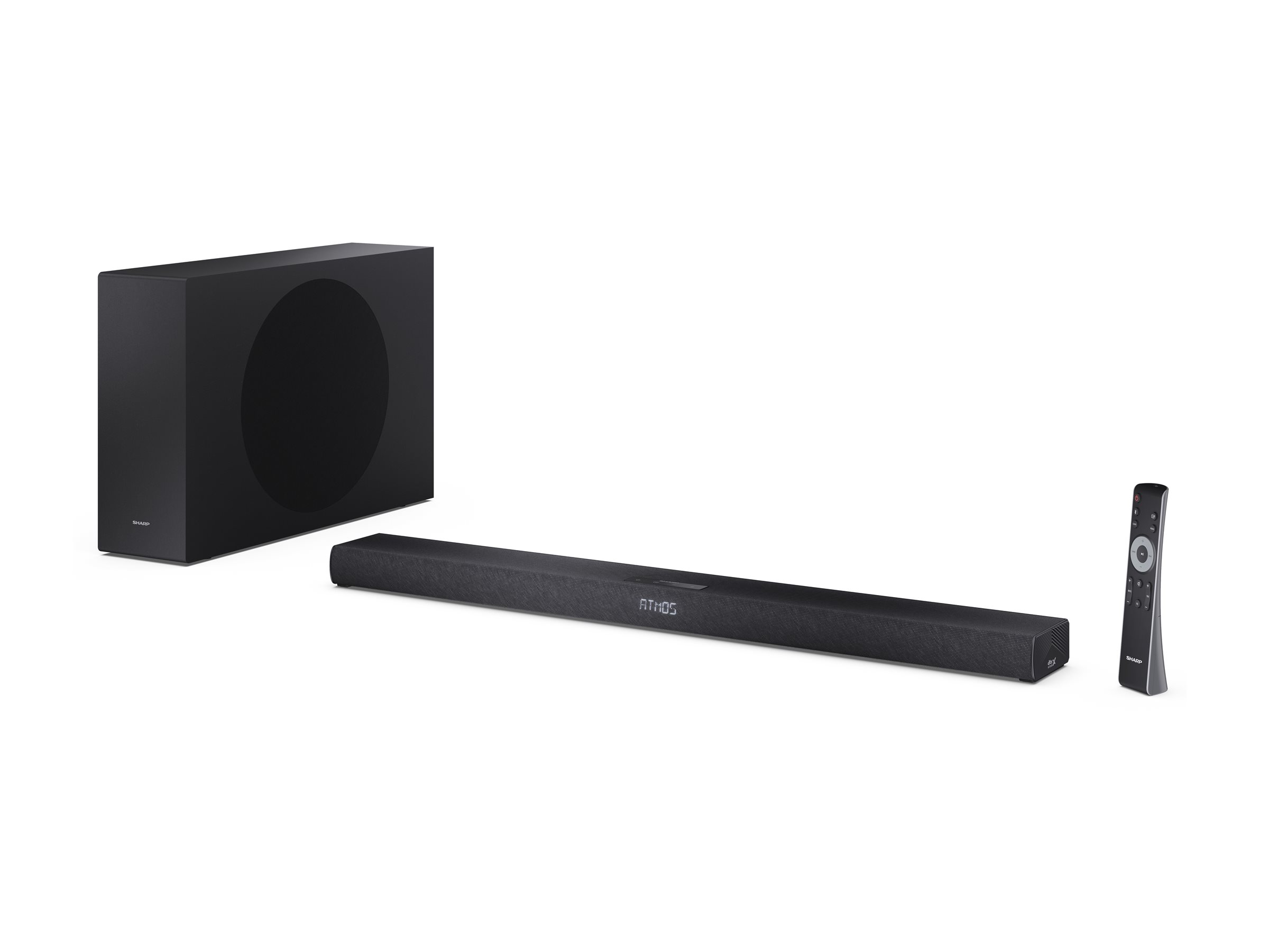 Sharp 2.1ch Ultra-slim Dolby Atmos/DTS Virtual: X Soundbar with Wireless Subwoofer | HT-SBW320 | 360 W | Bluetooth | Black | Wireless connection - Image 2