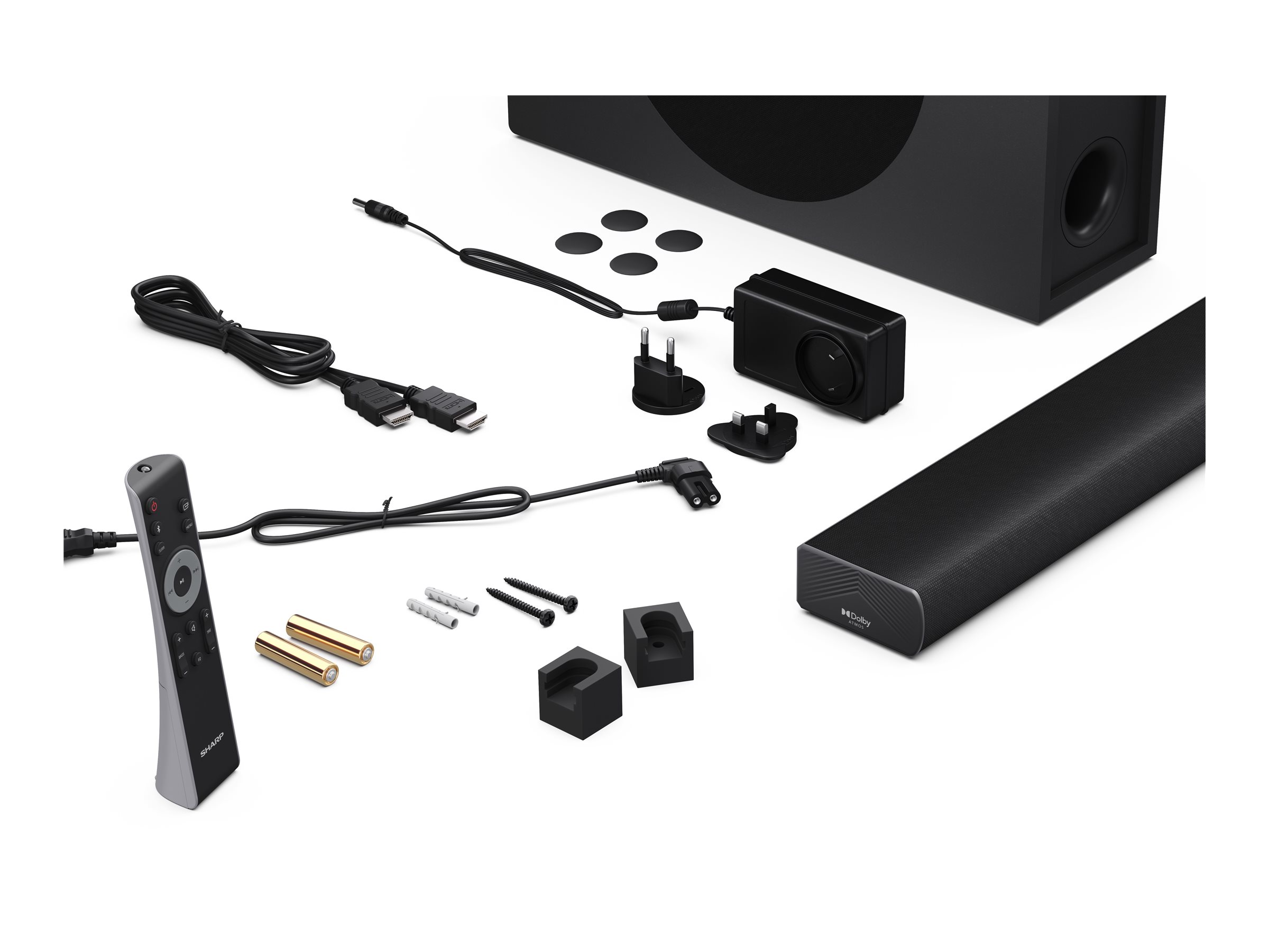 Sharp 2.1ch Ultra-slim Dolby Atmos/DTS Virtual: X Soundbar with Wireless Subwoofer | HT-SBW320 | 360 W | Bluetooth | Black | Wireless connection - Image 15