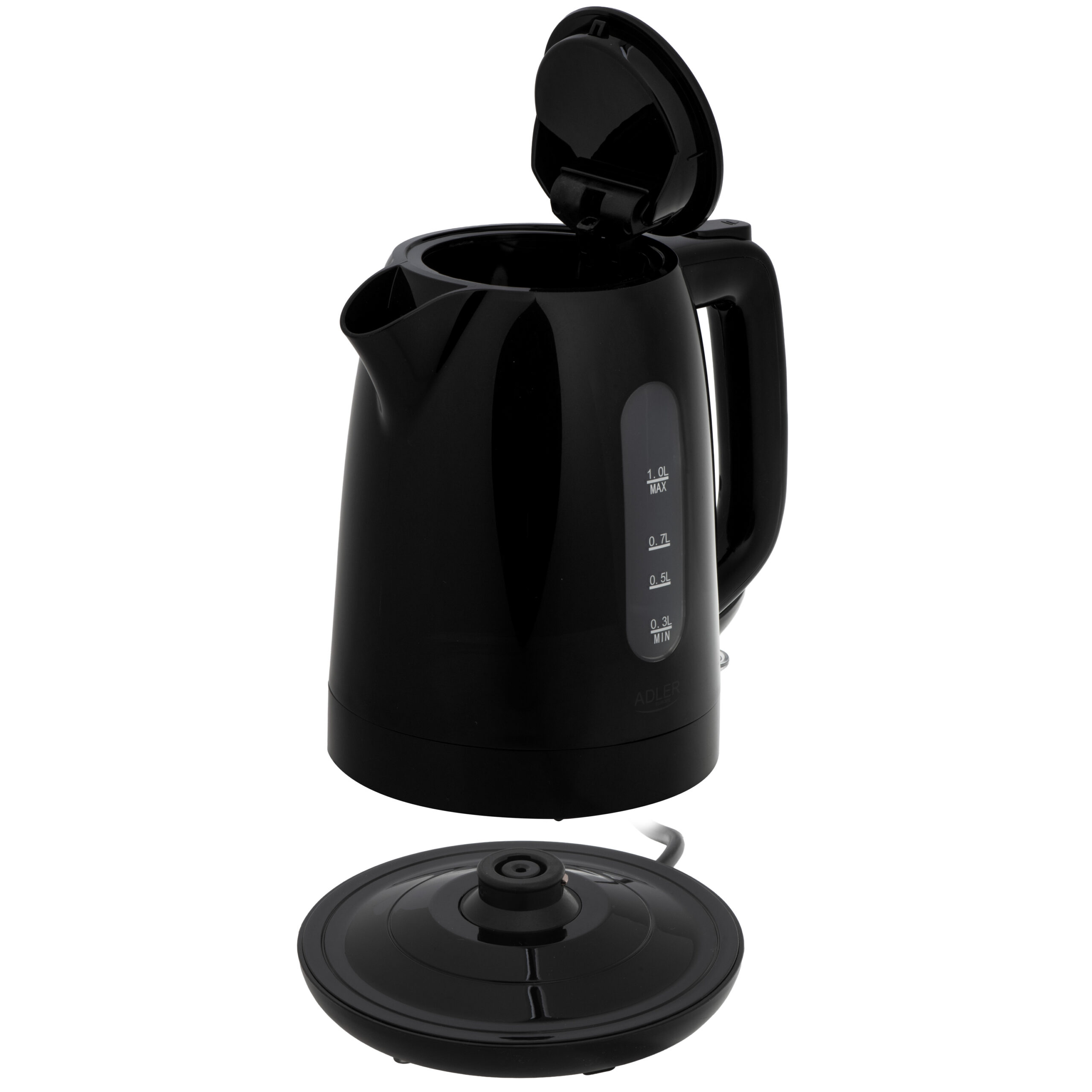 Adler Kettle | AD 1380b | Electric | 2200 W | 1 L | Polypropylene | 360° rotational base | Black - Image 6